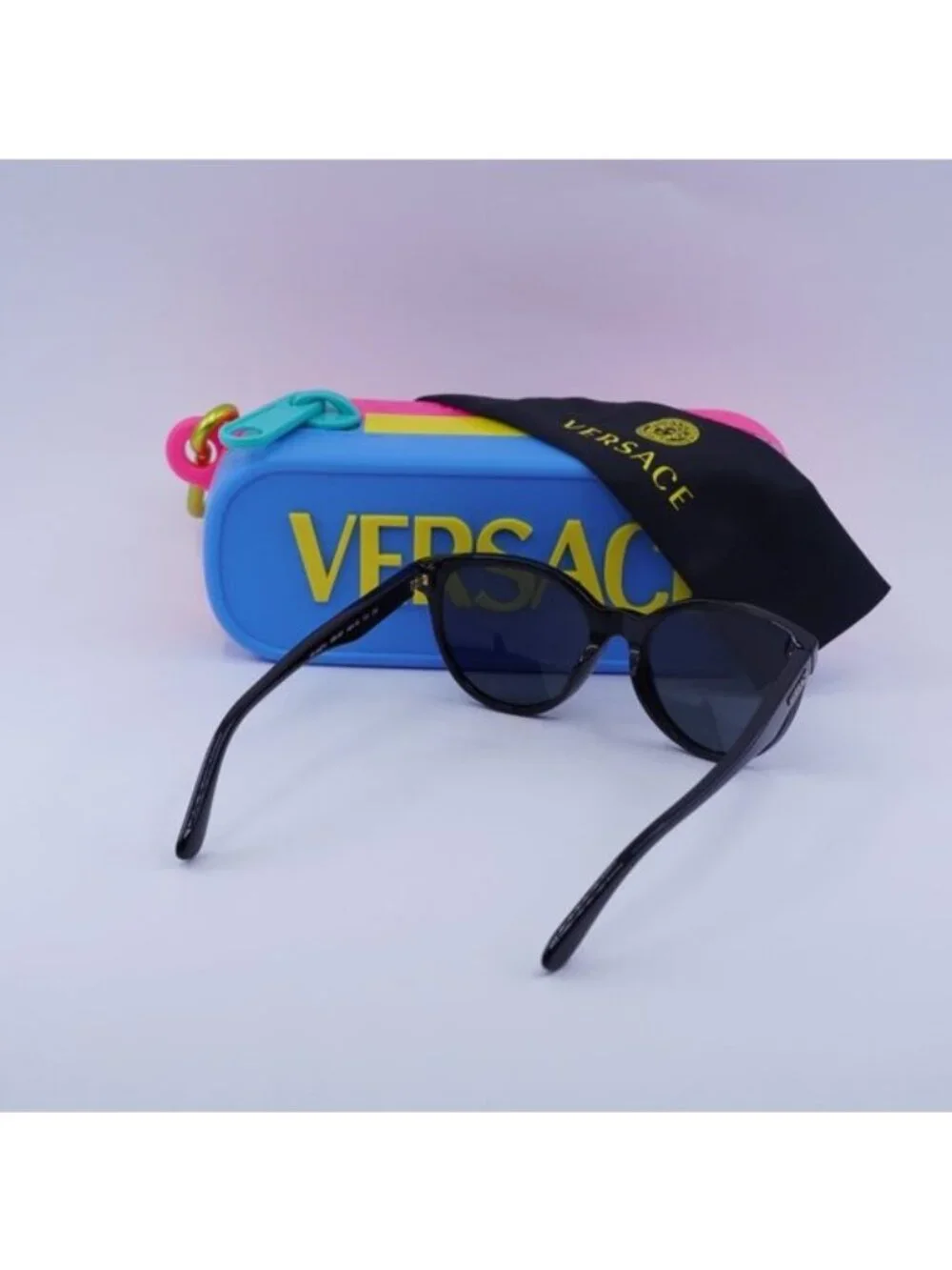 Versace Kids VK4427U GB1/87 Cat Eye Sunglasses - Black/Dark Grey